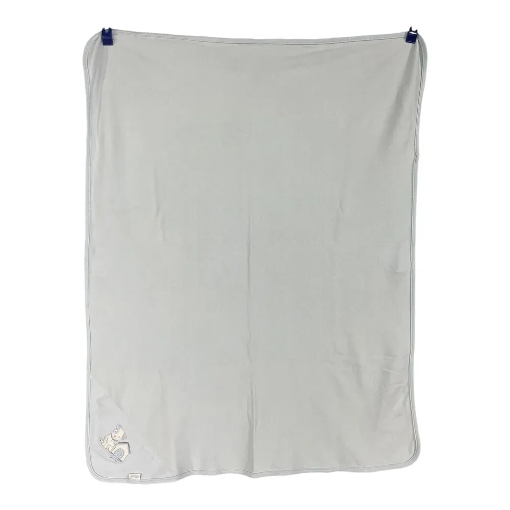 Little Me Blue Dog Baby Blanket House Bone Cotton